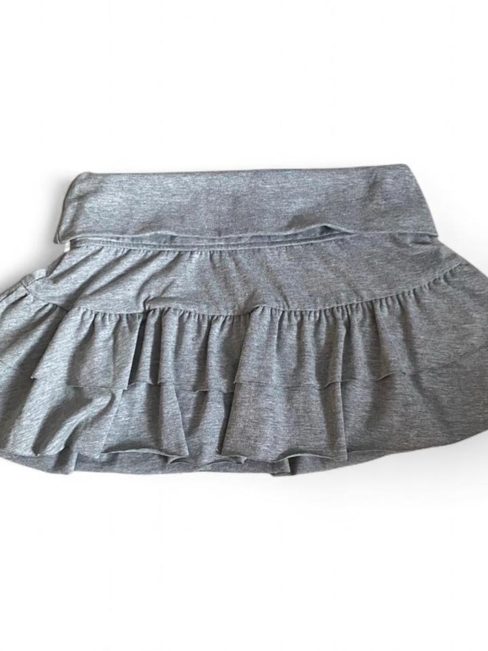 Grey tennis skirt with folded waist and built in shorts, size small